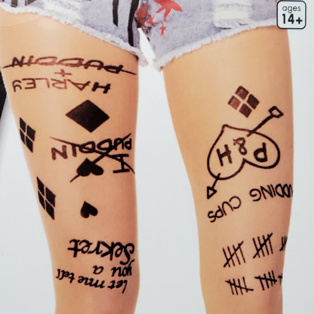 M/L - Harley Quinn Tattoo Illusion Tights